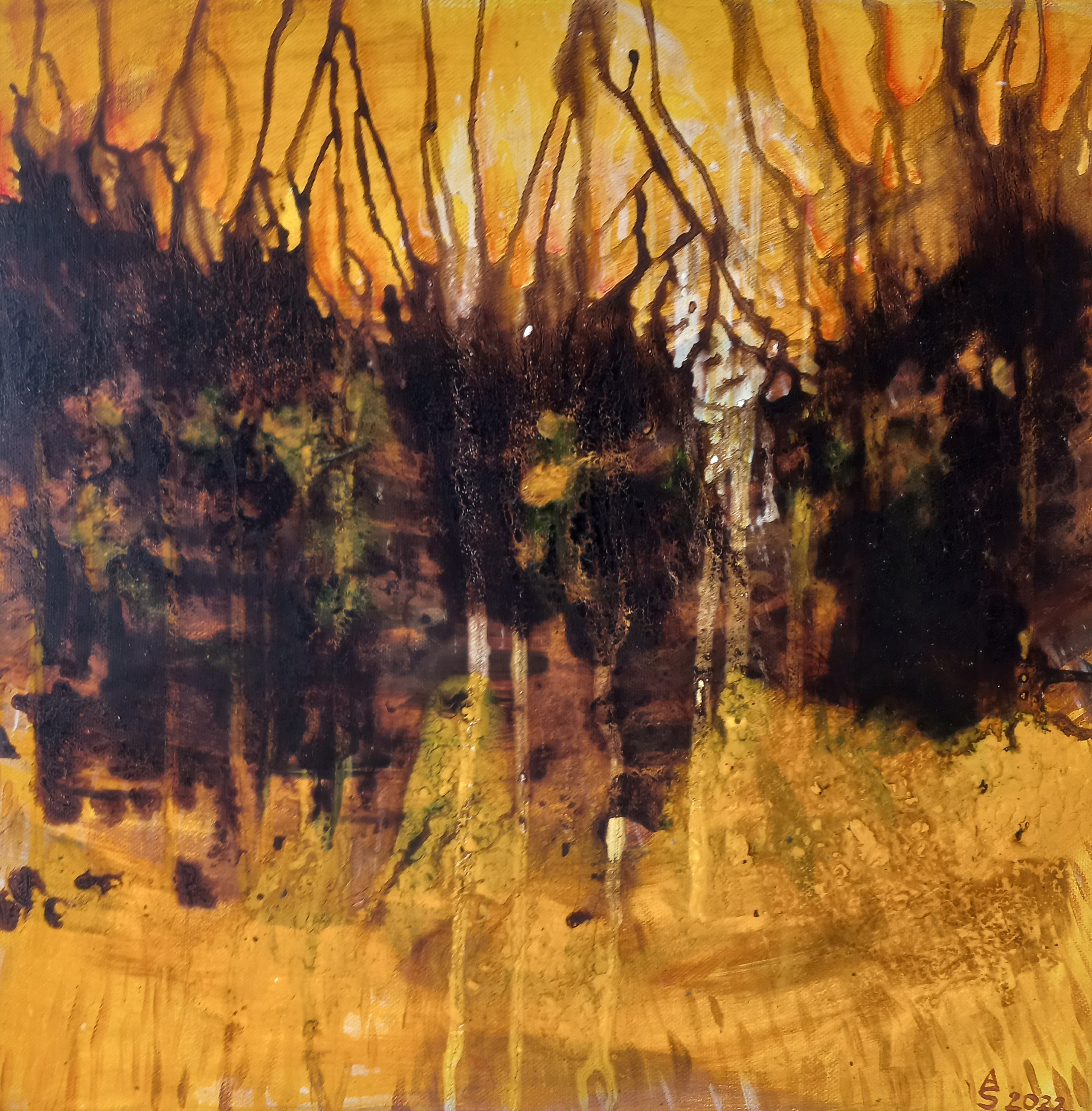 Hořící les 40x40